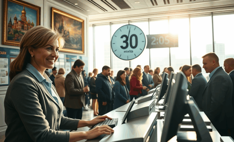 Изображение показывает смартфон с банковским приложением и таймером, подчеркивающим скорость перевода денег на счет.