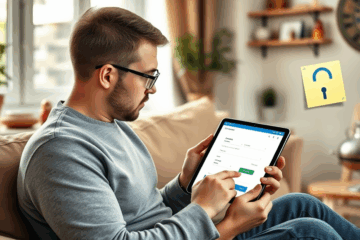 Изображение демонстрирует процесс получения безопасного кредита с использованием электронной подписи.