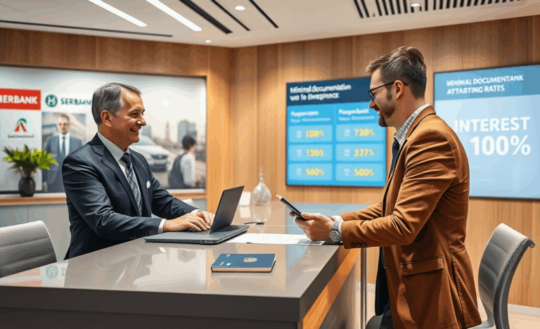 Изображение, демонстрирующее простой и доступный процесс получения кредита с минимальным количеством документов, включая паспорт.