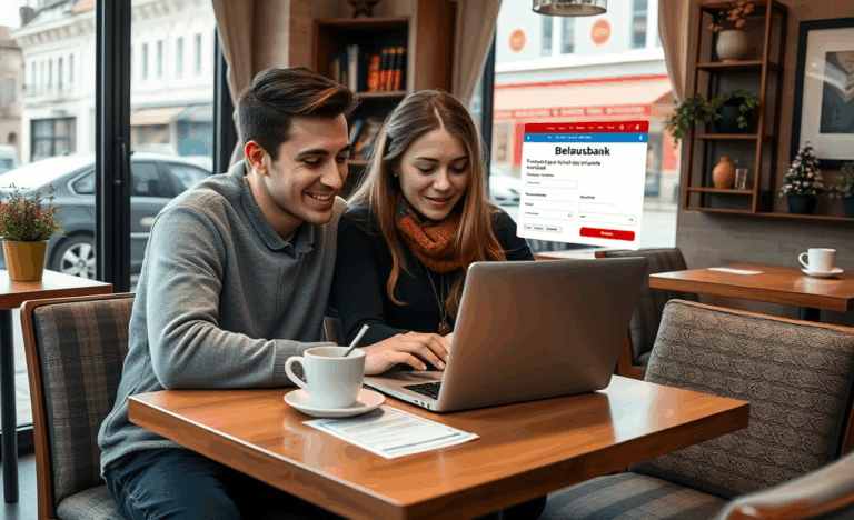 Изображение, иллюстрирующее процесс оформления кредита в Беларусбанке через онлайн-заявку.