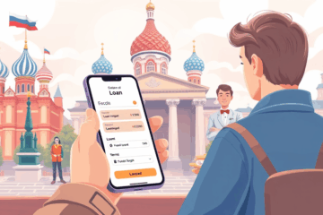 Изображение, показывающее процесс получения кредита в Белинвестбанке через мобильное приложение.