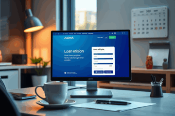 Изображение пользователя, заполняющего онлайн-заявку на кредит через ZaimA