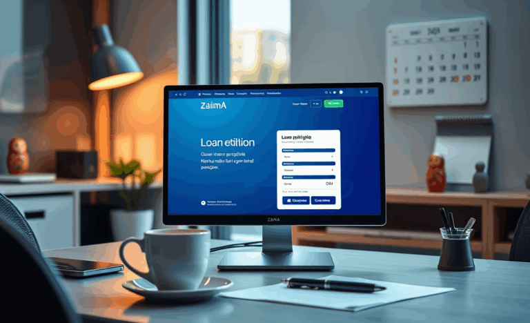 Изображение пользователя, заполняющего онлайн-заявку на кредит через ZaimA