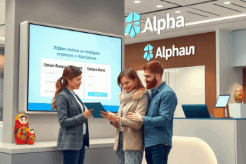 Человек подает заявку на онлайн-займ в Альфа-Банке через ноутбук.